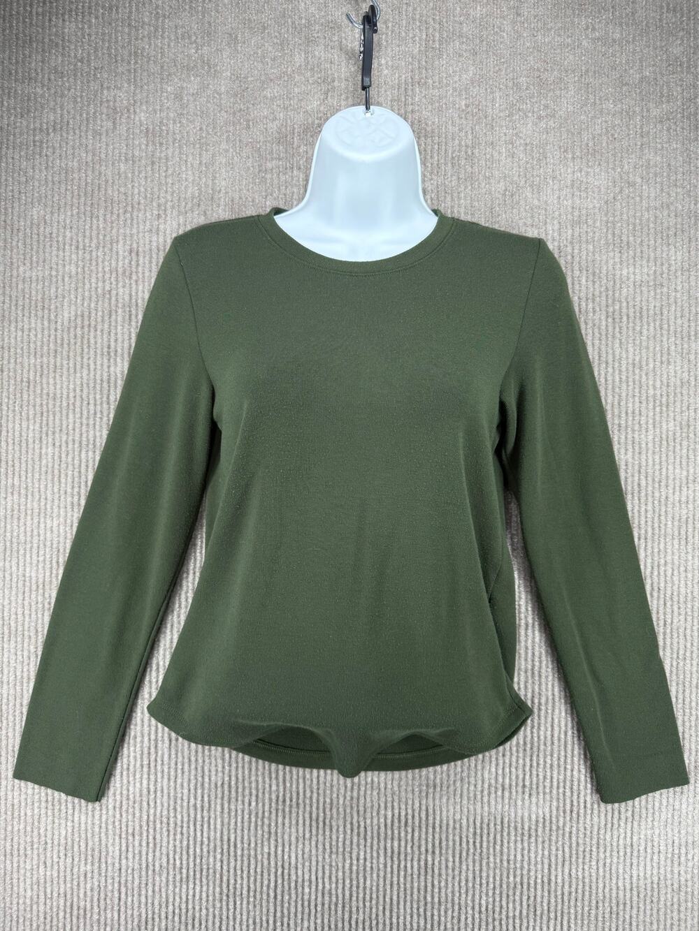 American Eagle Olive Green Ribbed Knit Long Sleeve Top M